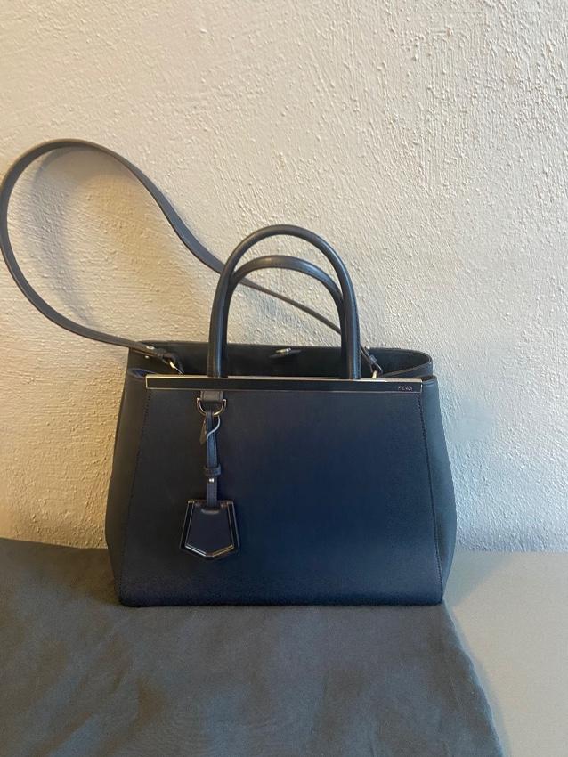 Fendi Blue leather 2Jours Tote Bag