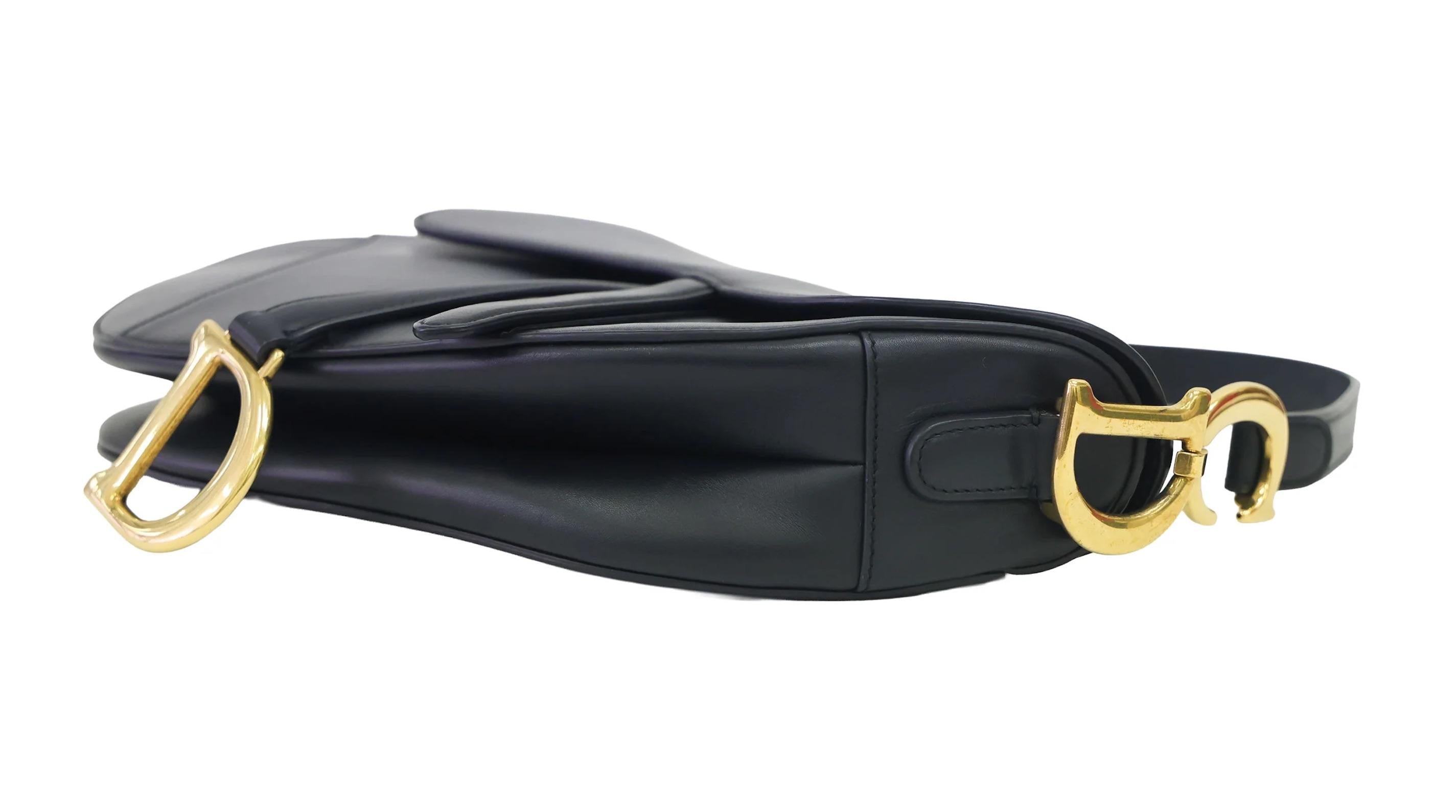 Dior Black Leather Saddle Bag