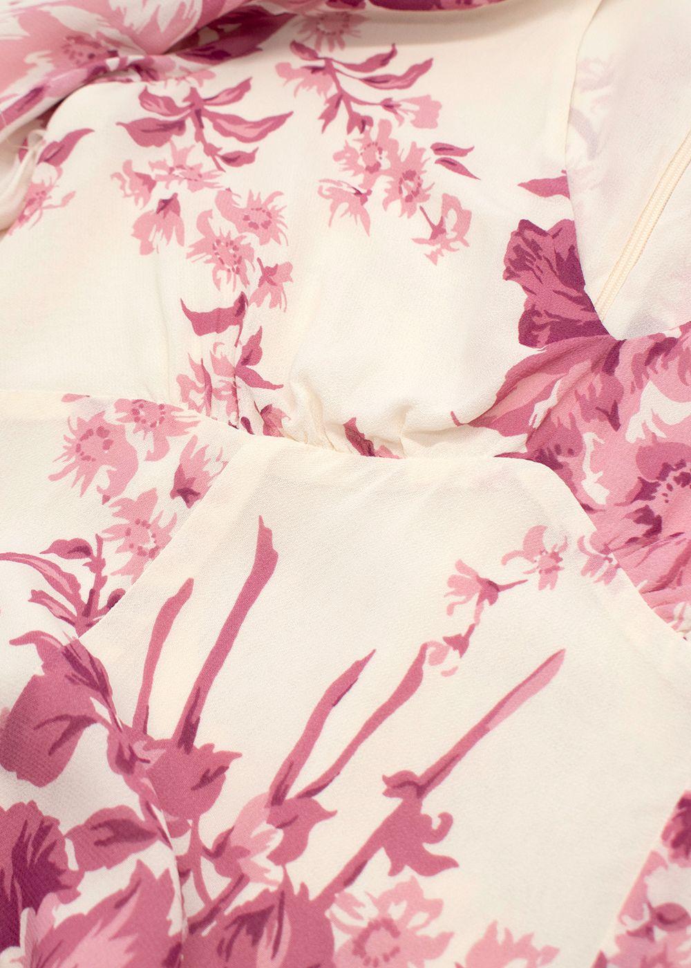 Reformation Ferris Dress in Cream with Pink Florals