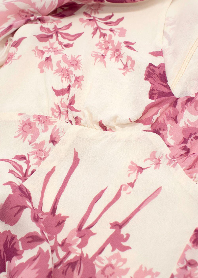 Reformation Ferris Dress in Cream with Pink Florals