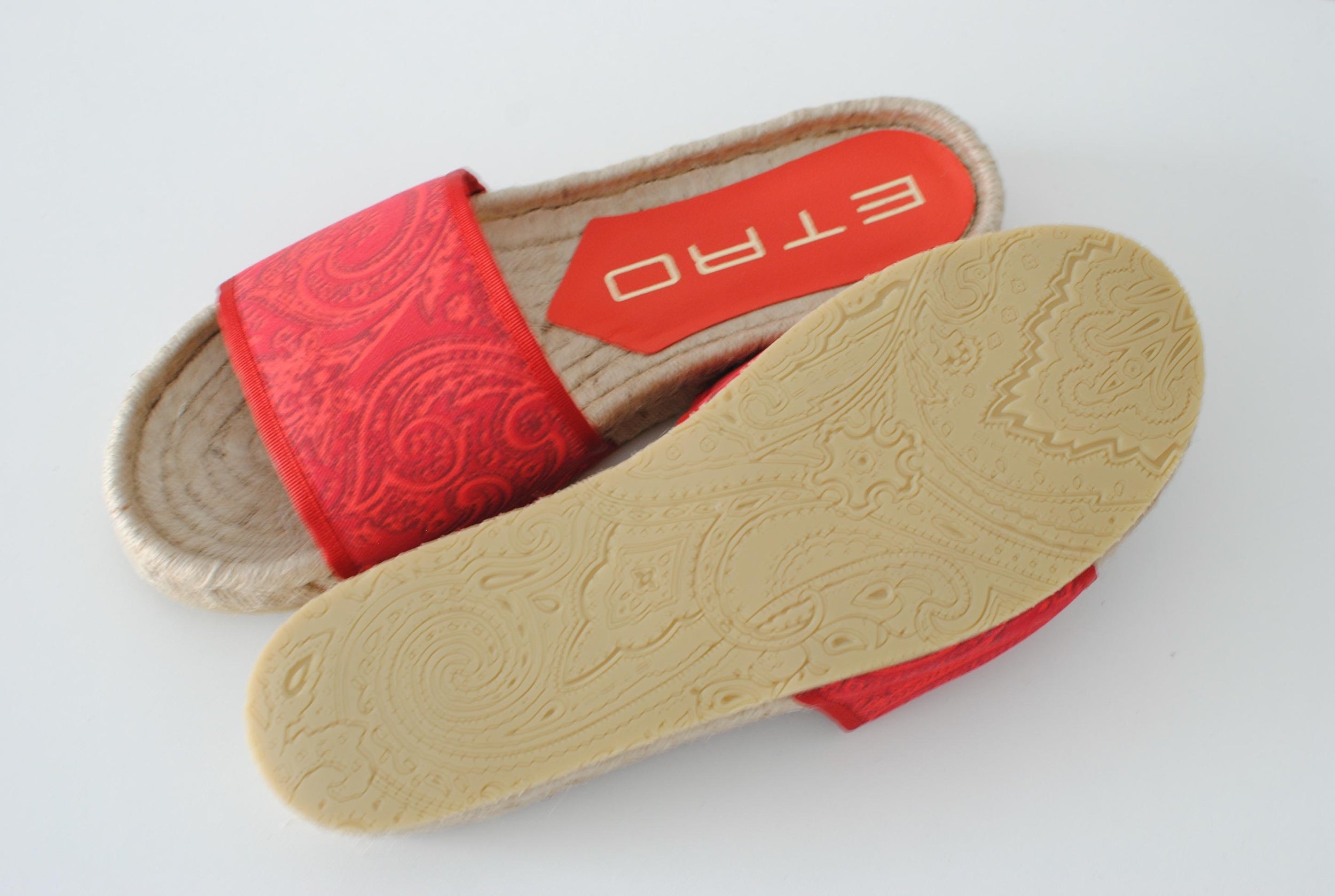 Etro Paisley Raffia Slides