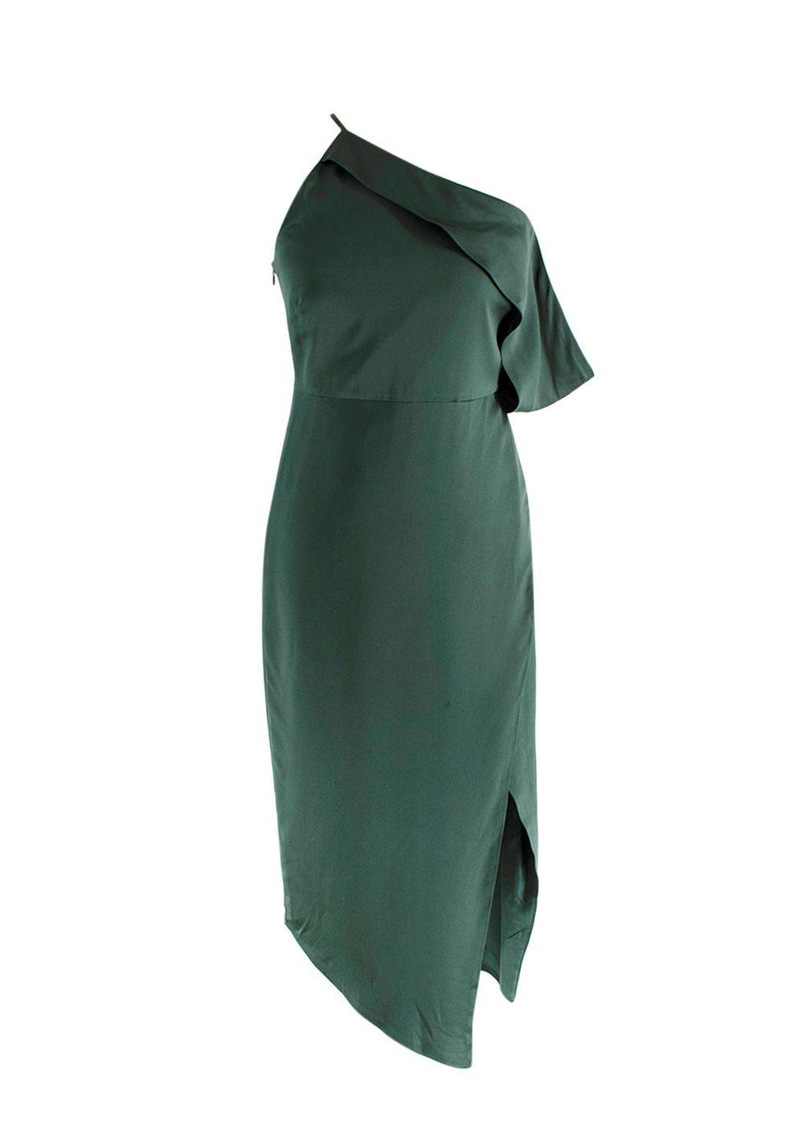 Michelle Mason One-Shoulder Silk Midi Dress