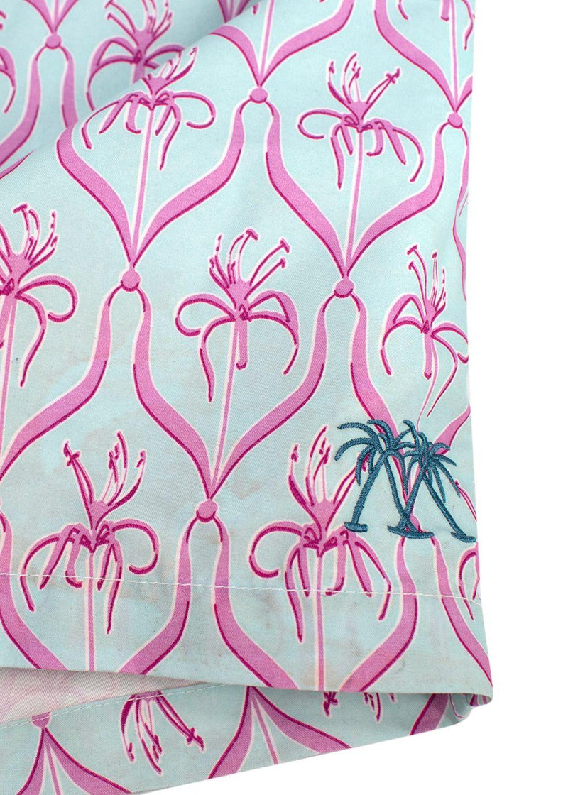 Pink House Mustique Mint and Pink Floral Shorts