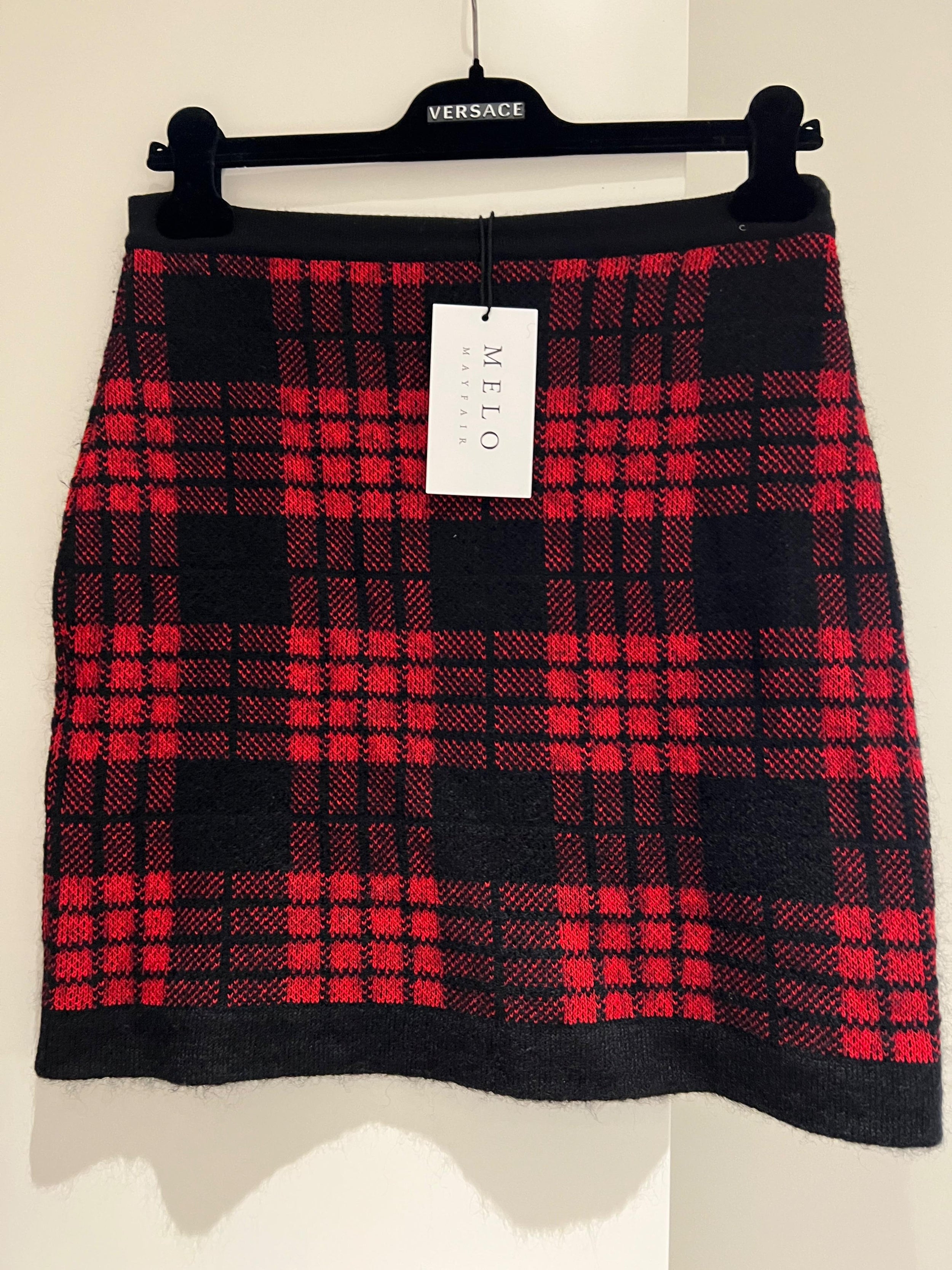 Red & Black Plaid Skirt & Jacket
