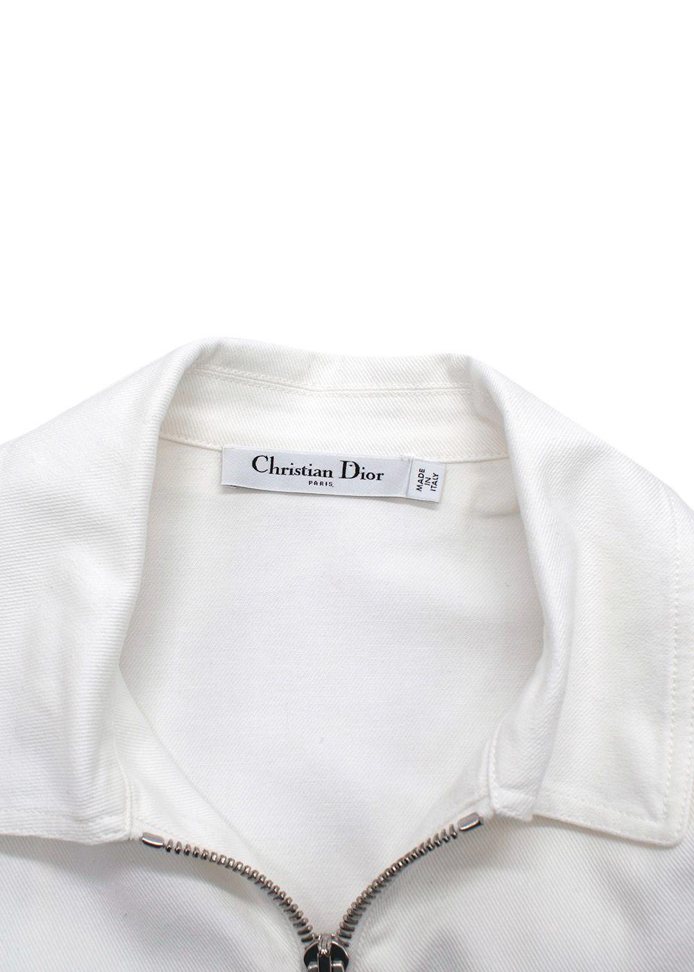 Dior White Denim Zip Shirt and Jorts Set