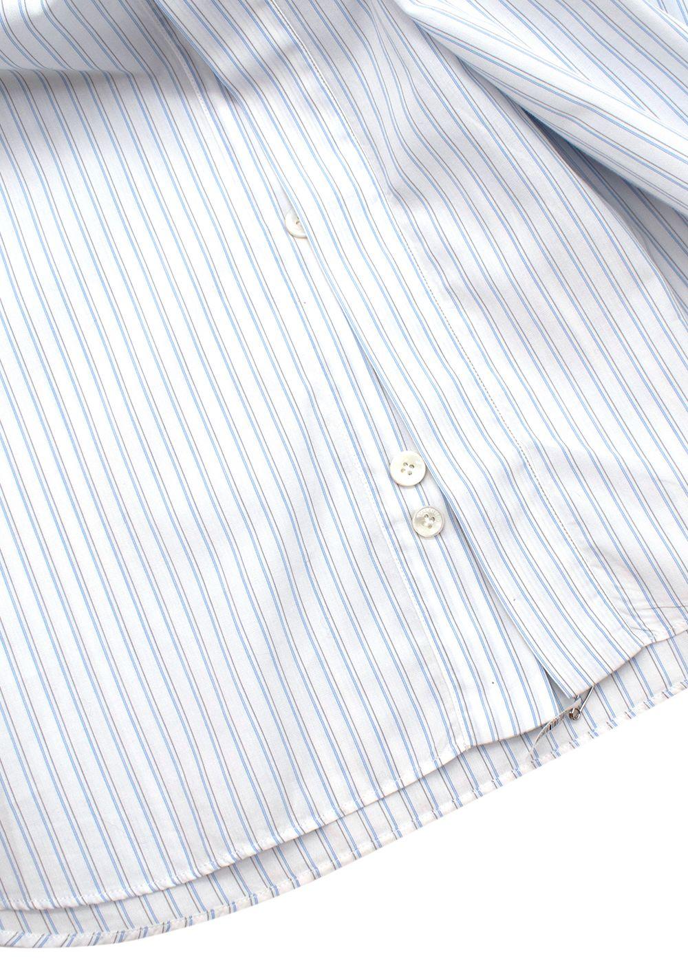 Blue Striped Cotton Dress Shirt
