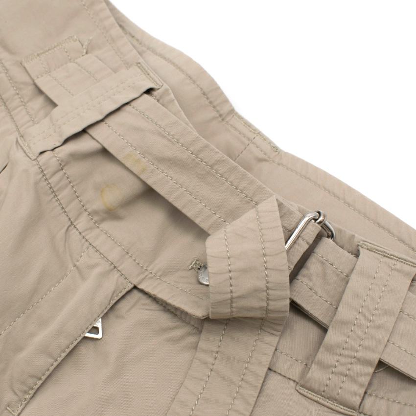 Prada Nude Cotton Straight Leg Trousers