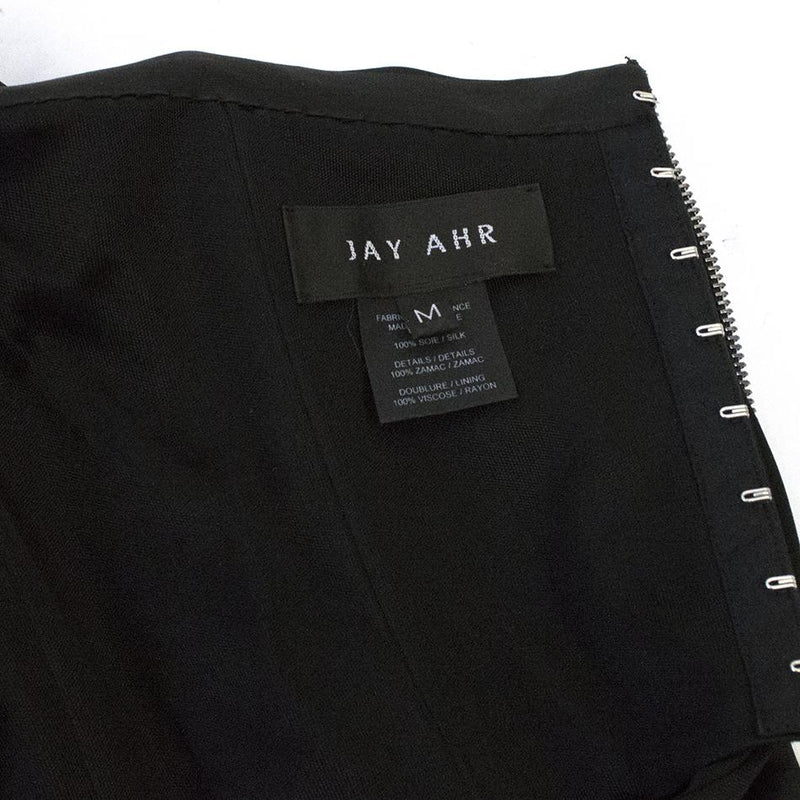 Jay Ahr Black Silk Sleeveless Dress