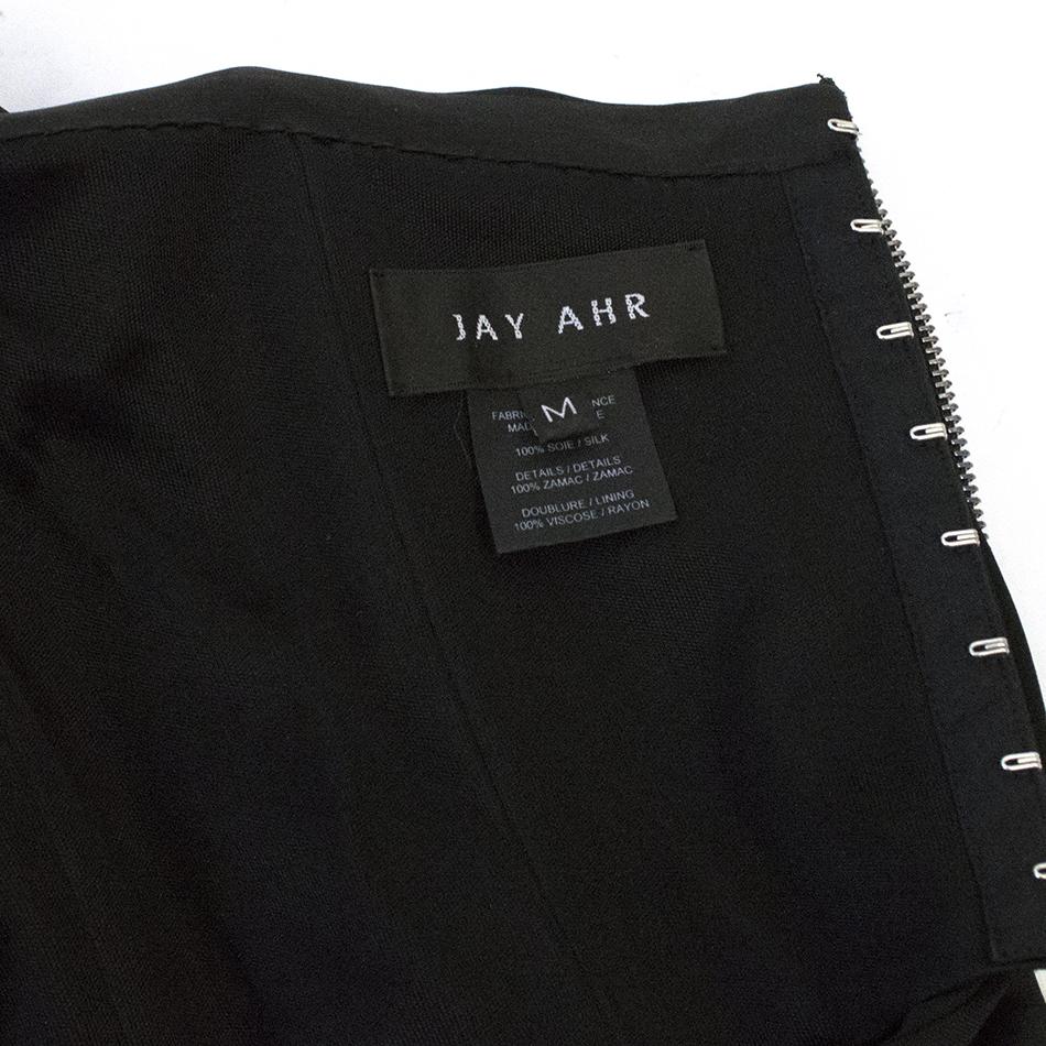 Jay Ahr Black Silk Sleeveless Dress
