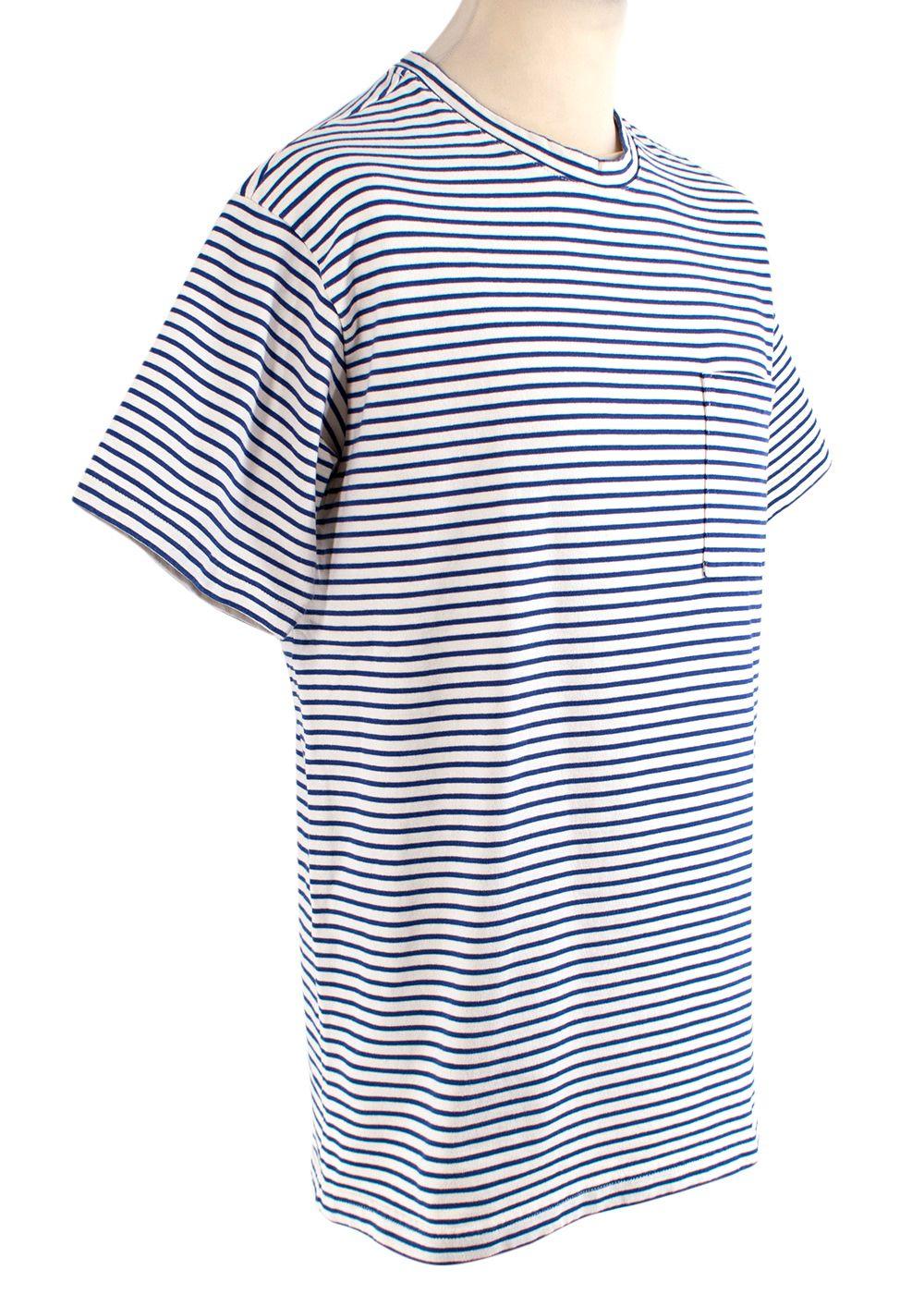 Blue/Beige Cotton Jersey T-Shirt