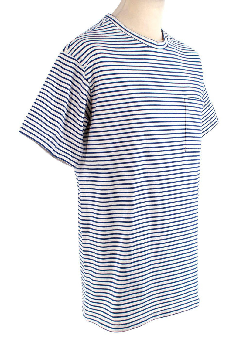 Blue/Beige Cotton Jersey T-Shirt