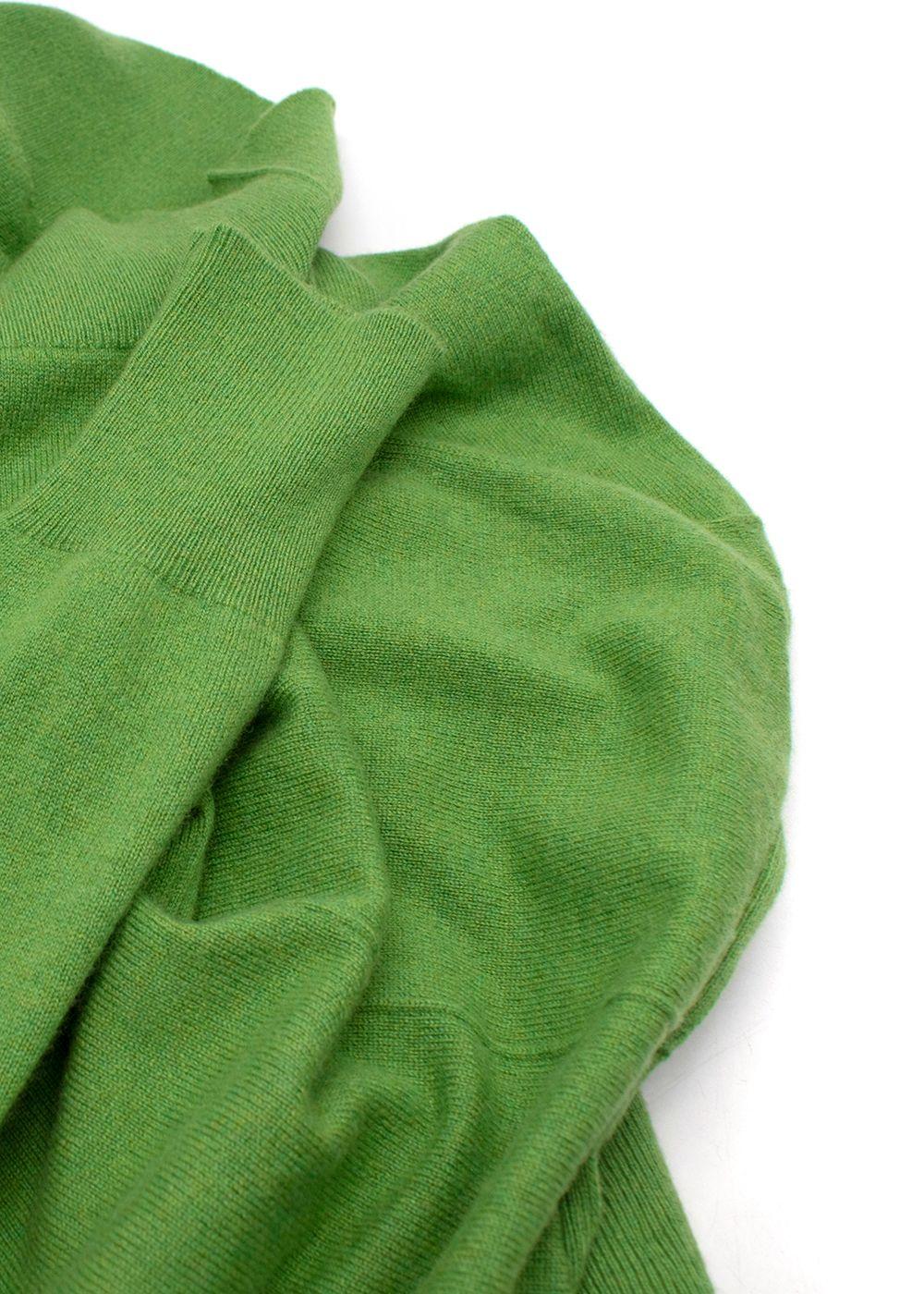 Akris Green Cashmere V-Neck Sweater