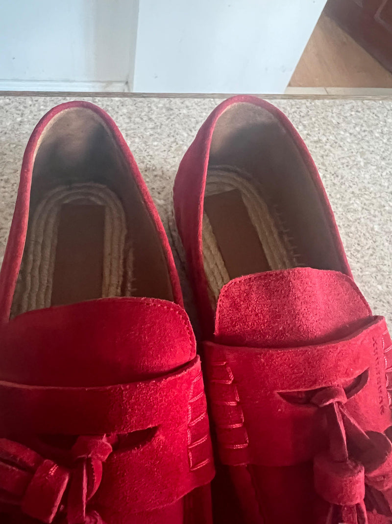 Burberry Red Suede Loafers