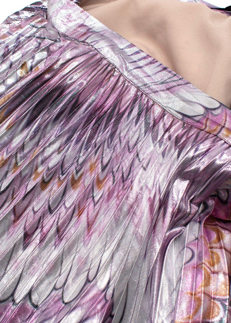 Marina Rinaldi Purple Pleated Midi Skirt