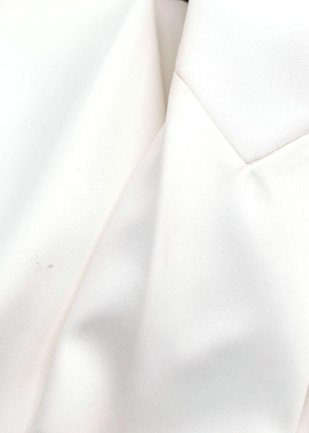 MaxMara White Blazer Dress With Fringe Trim Detail