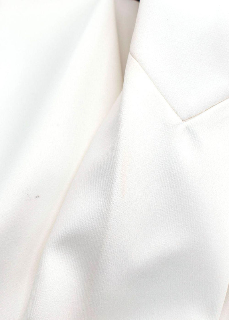 MaxMara White Blazer Dress With Fringe Trim Detail