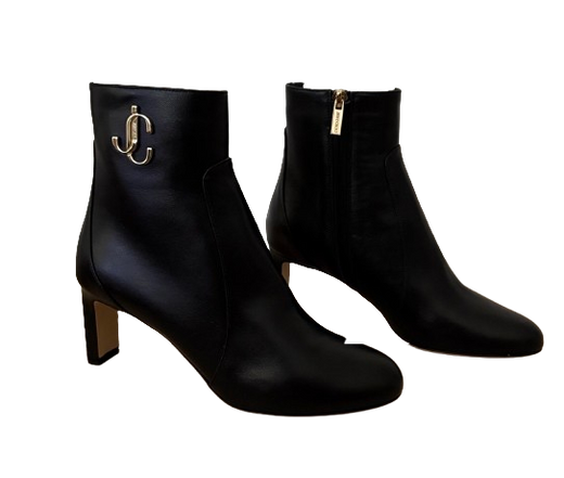 Jimmy Choo Black Leather Minori 65  JC Ankle Boots