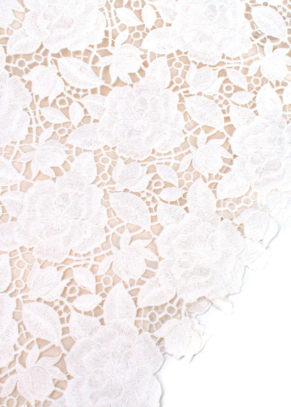 Giambattista Valli white & black lace mini dress