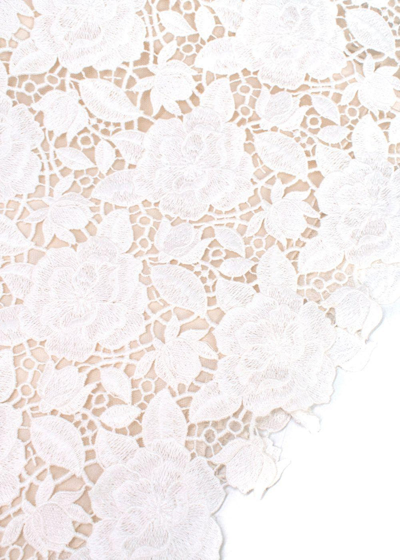 Giambattista Valli white & black lace mini dress