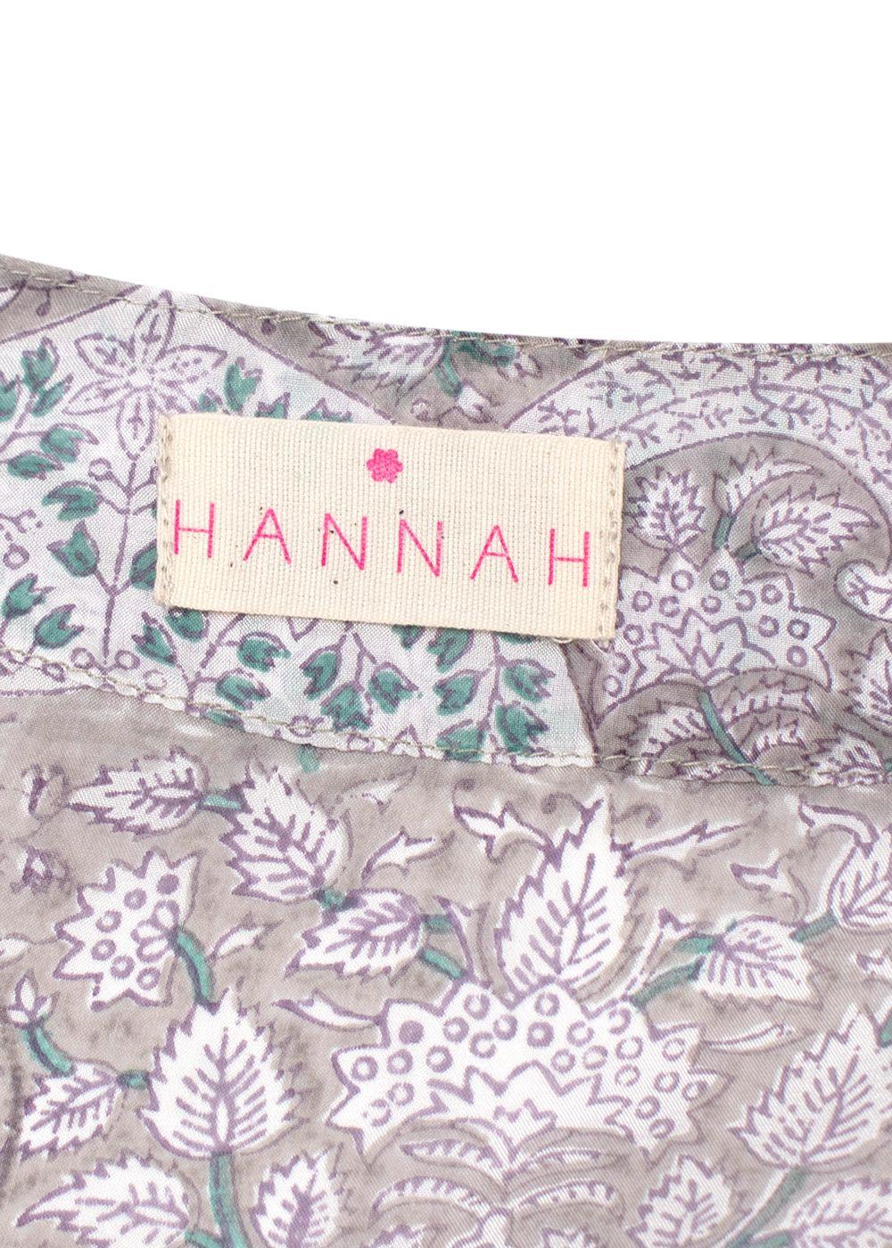 Hannah Grey Floral Belted Silk Dress