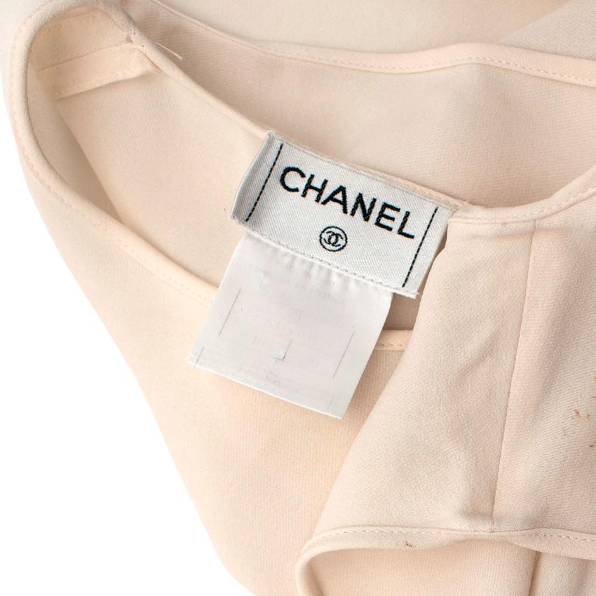 Chanel Cream Silk Sleeveless Shell Top
