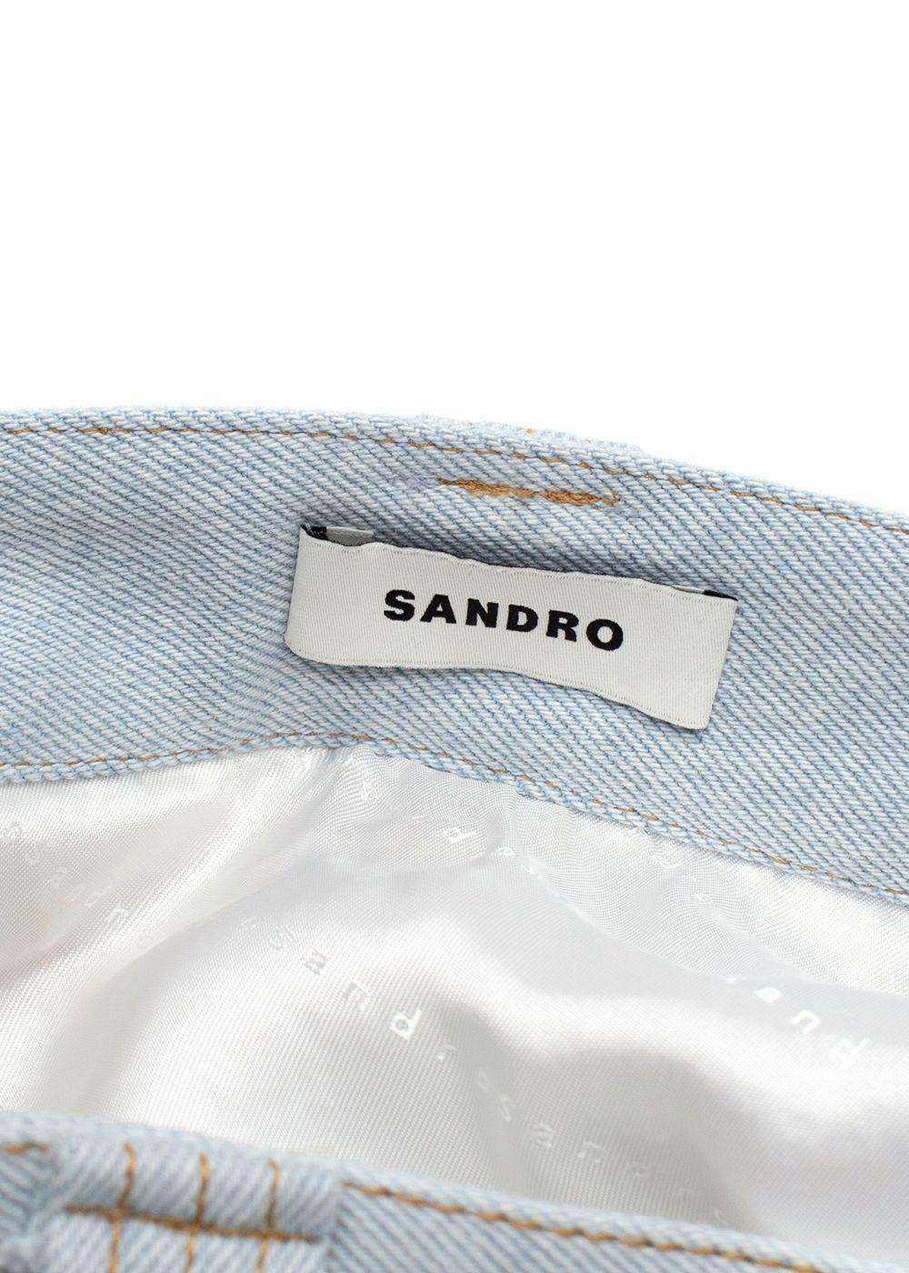 Sandro Blue Bertille Tweed Mini Skirt