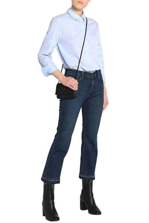 J Brand Blue Cropped Bootleg Jeans