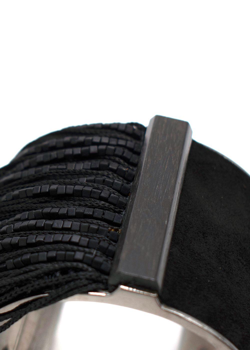 Tom Ford Black Suede Tassel Cuff Bracelet