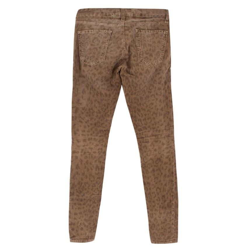 Current Elliott Brown Corduroy Leopard Print Jeans