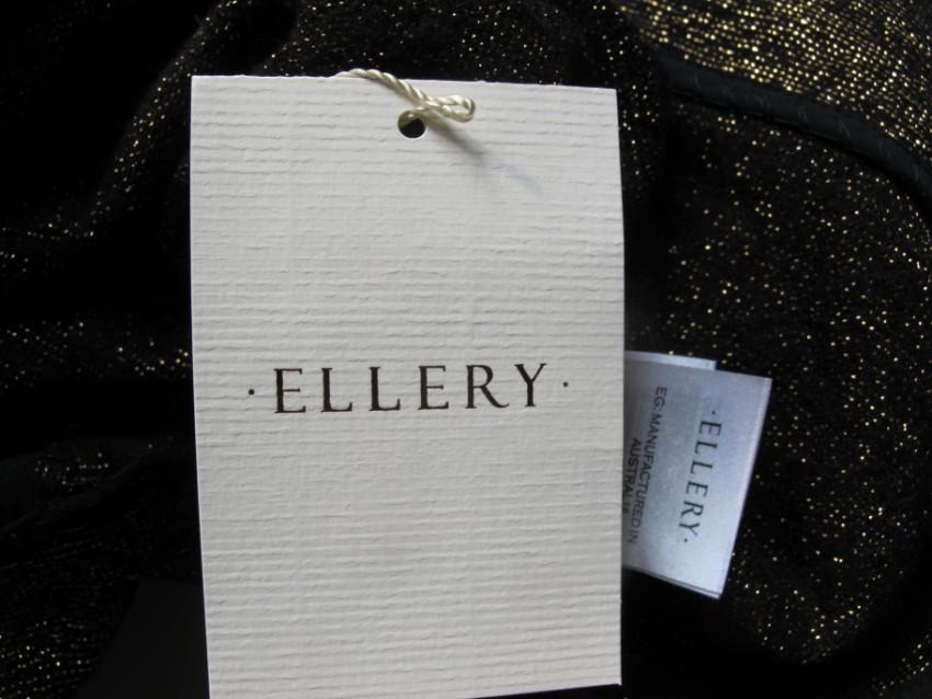 Ellery Black & Gold Brocade Wide Sleeve Top