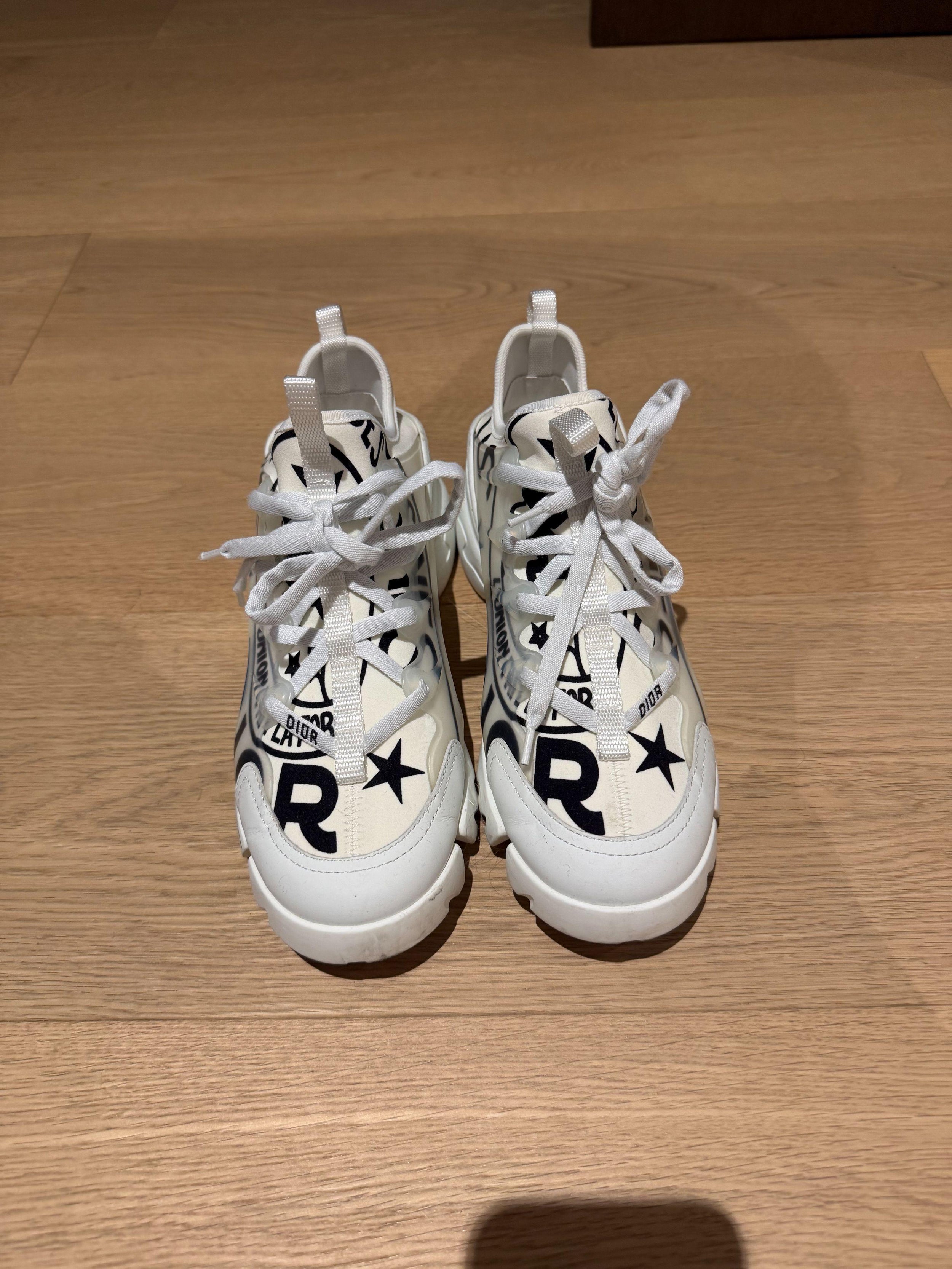 Dior Neoprene White Rubber D-Connect Sneakers