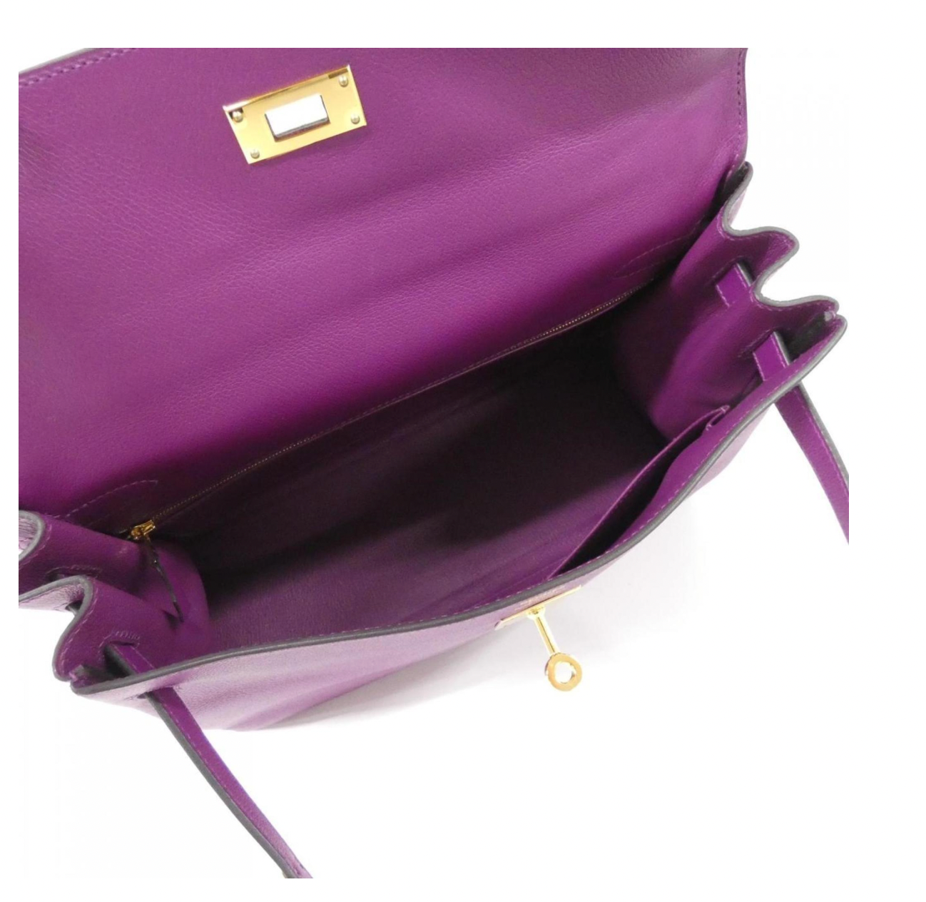 Hermès Purple Kelly 32 With Gold Hardware