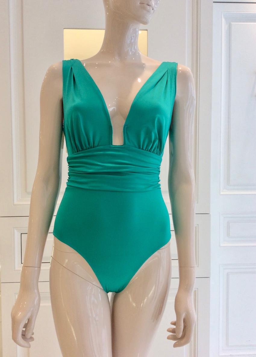 Nicole Olivier Emerald Green Couture One-Piece Swimsuit