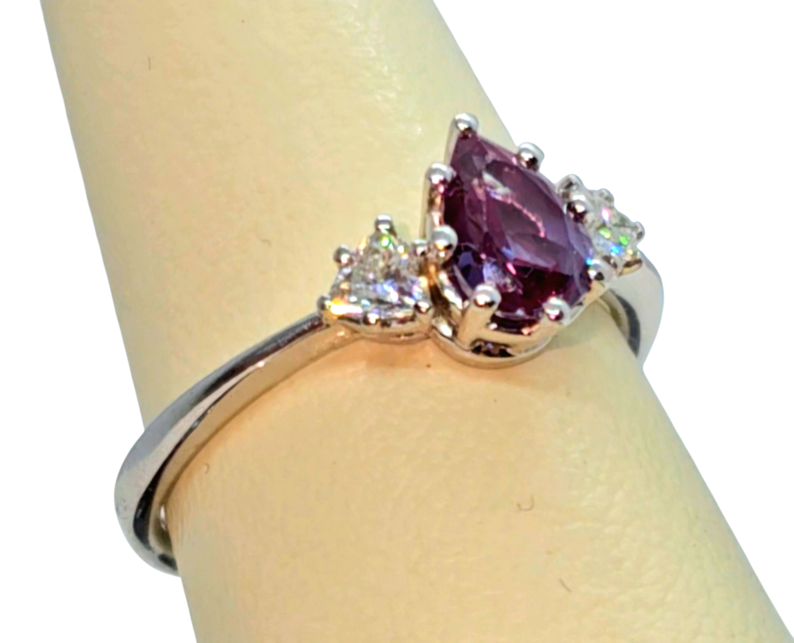 Bespoke Lab Created Alexandrite And Diamond Ring