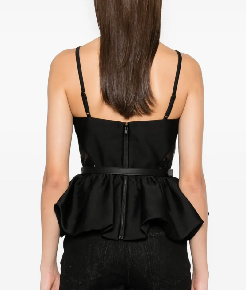 Self-Portrait Taffeta Peplum Top