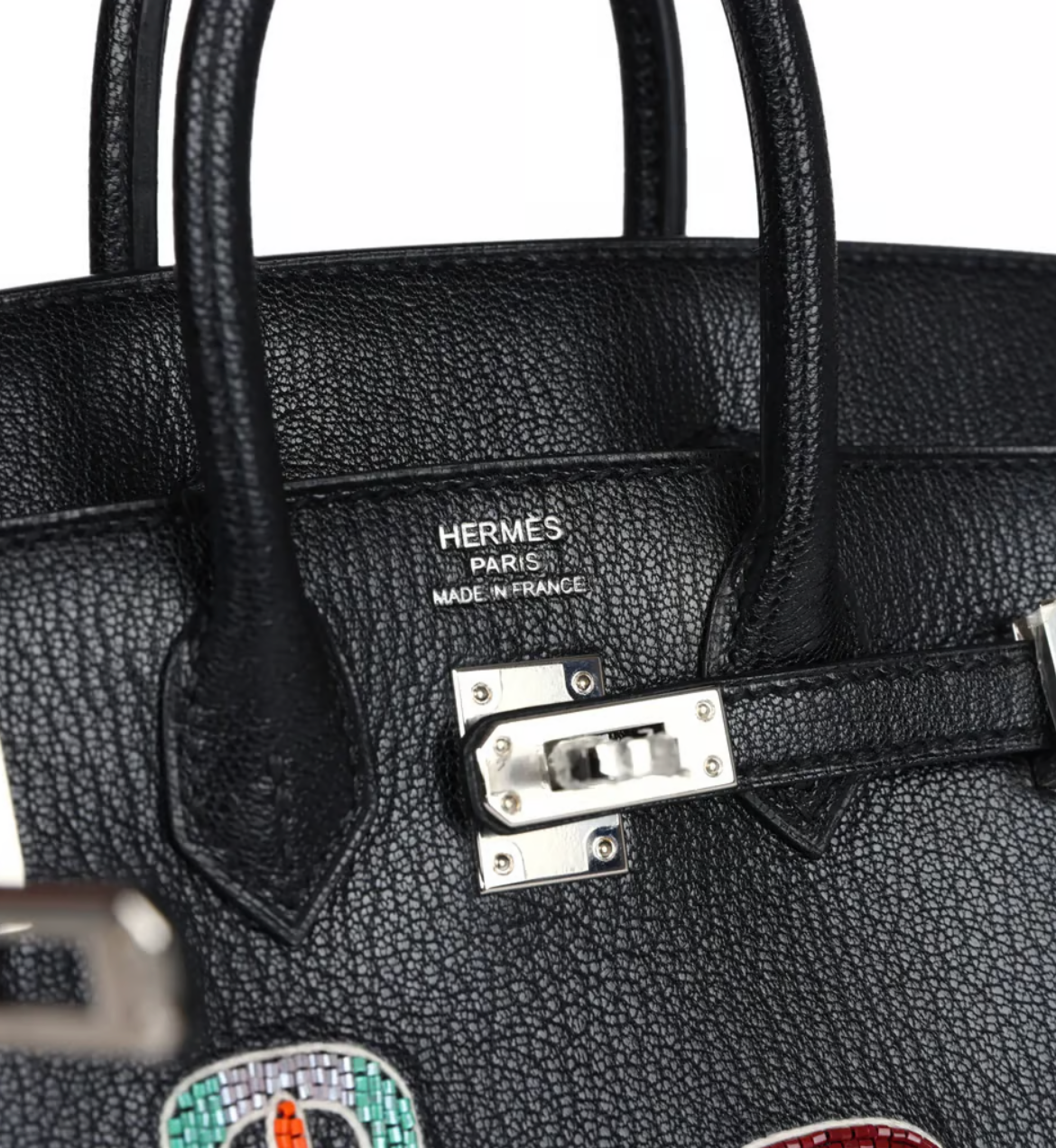 Hermès Birkin 20 Sellier "Bouclerie Moderne Casaque" Chèvre Chamkila Noir with Palladium Hardware