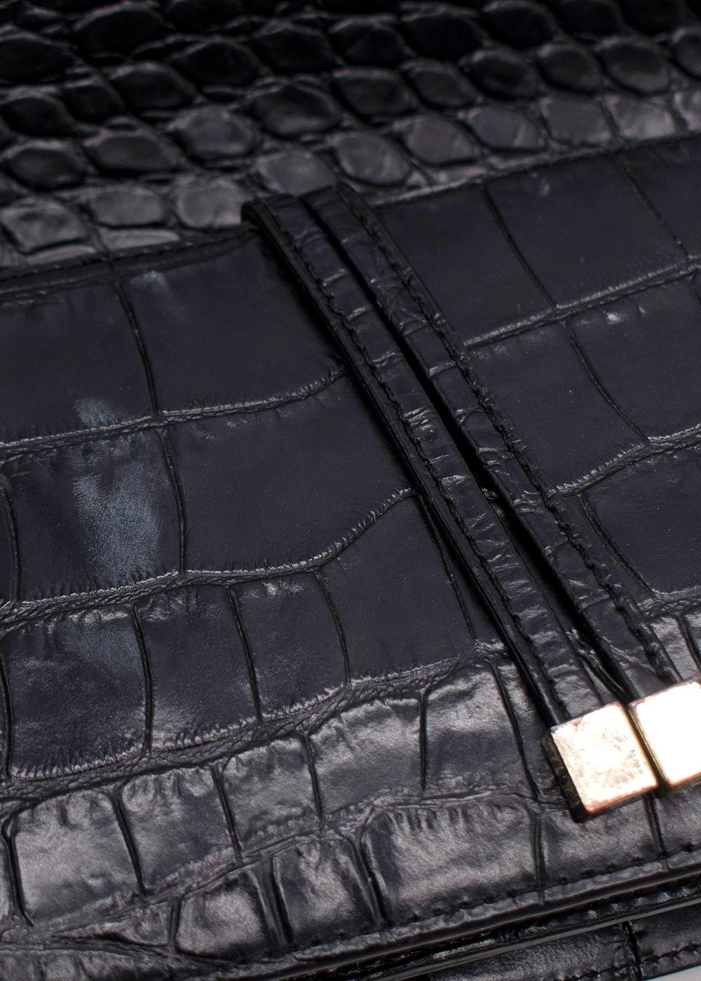 Chylak 'Black Glossy Croc' Belt Bag