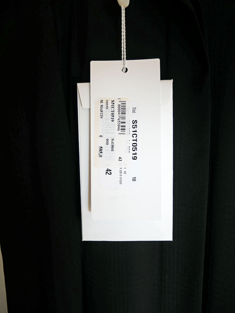 Black Wool Mid-Length Shirt Dress