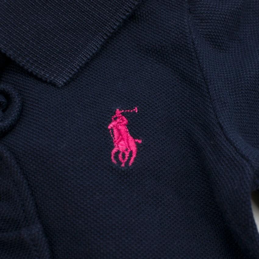 Ralph Lauren Girls 6M Navy Long-sleeved Polo Shirt