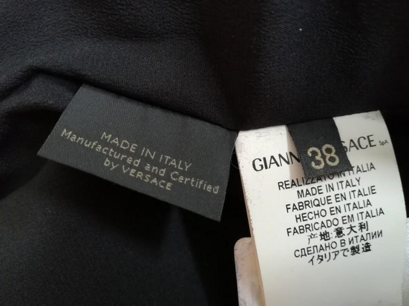 Versace Snakeskin-Panel Black Wool Dress