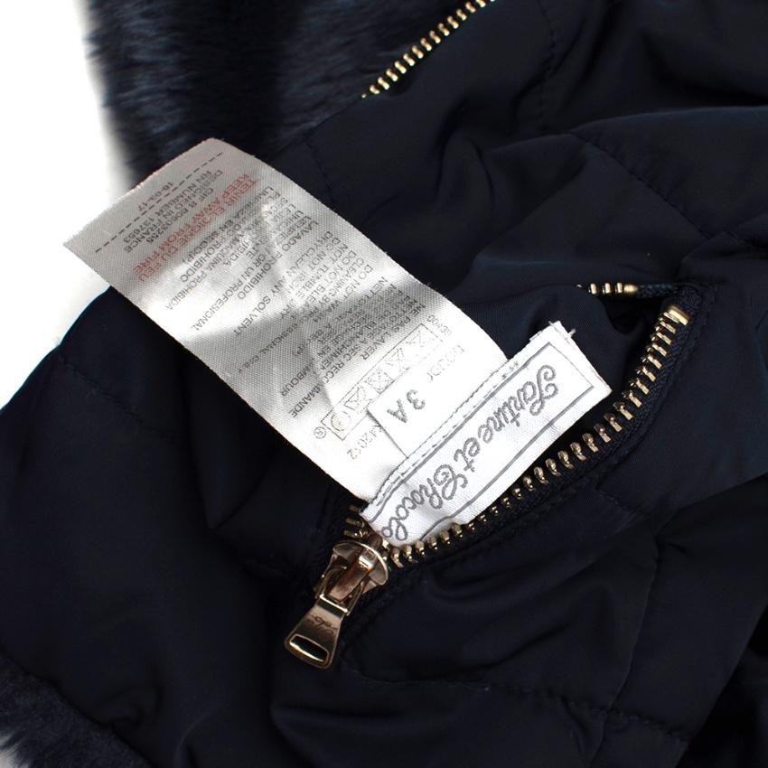Tartine Et Chocolat Navy Padded Jacket with Faux Fur lining