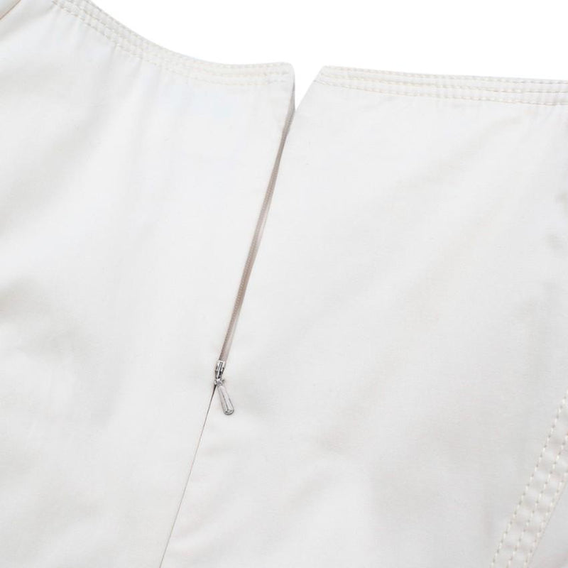 Dior Ivory Cotton Blend Midi Puff-Sleeve Dress