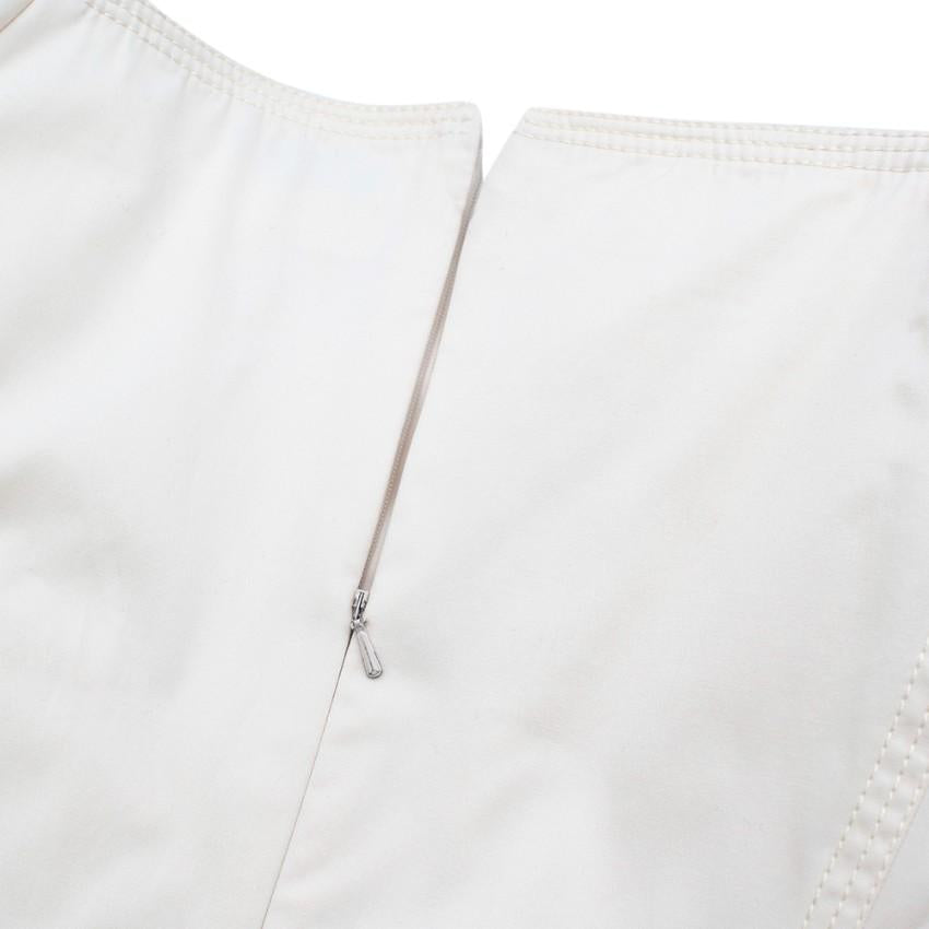 Dior Ivory Cotton Blend Midi Puff-Sleeve Dress
