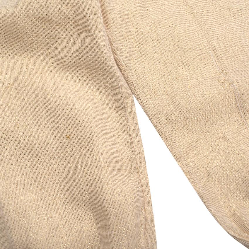 Bonpoint Gold Lurex Cotton Trousers