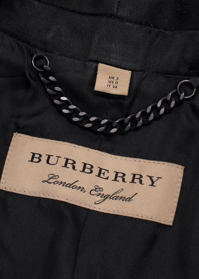 Burberry Wool Single Button Black Blazer