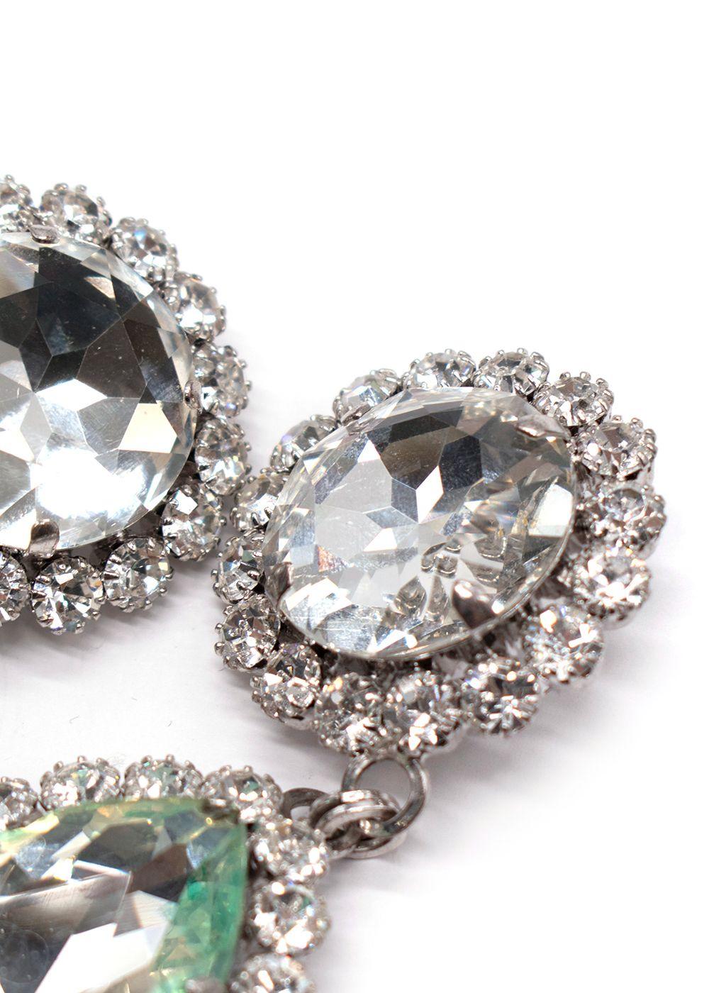 Alessandra Rich Embellished Drop Clip On Earrings