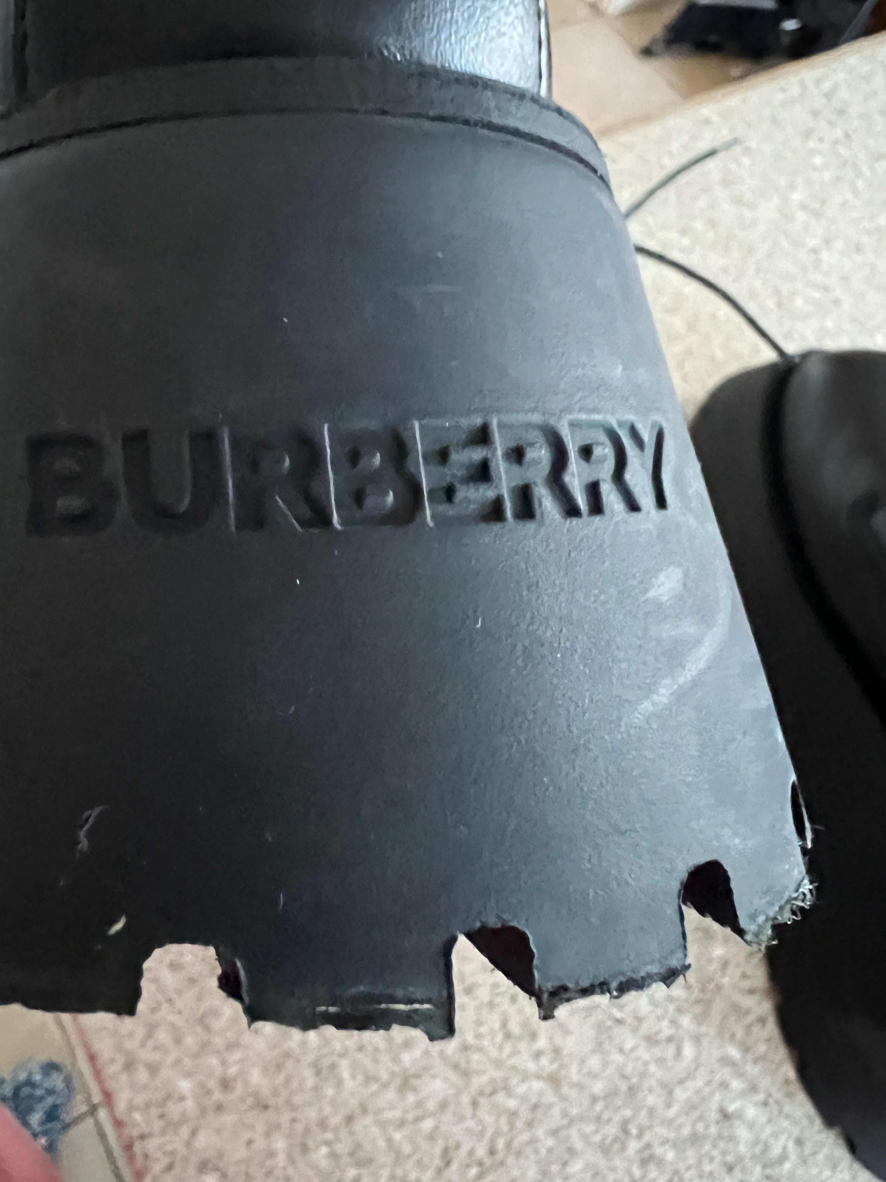 Burberry Black Leather Biker Boots