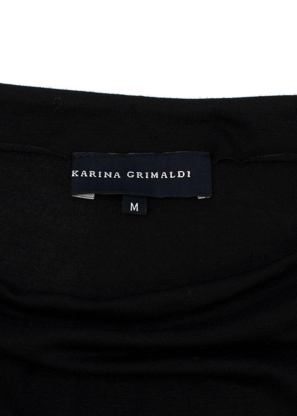 Karina Grimaldi Boat Neck Grey And Black Maxi Dress
