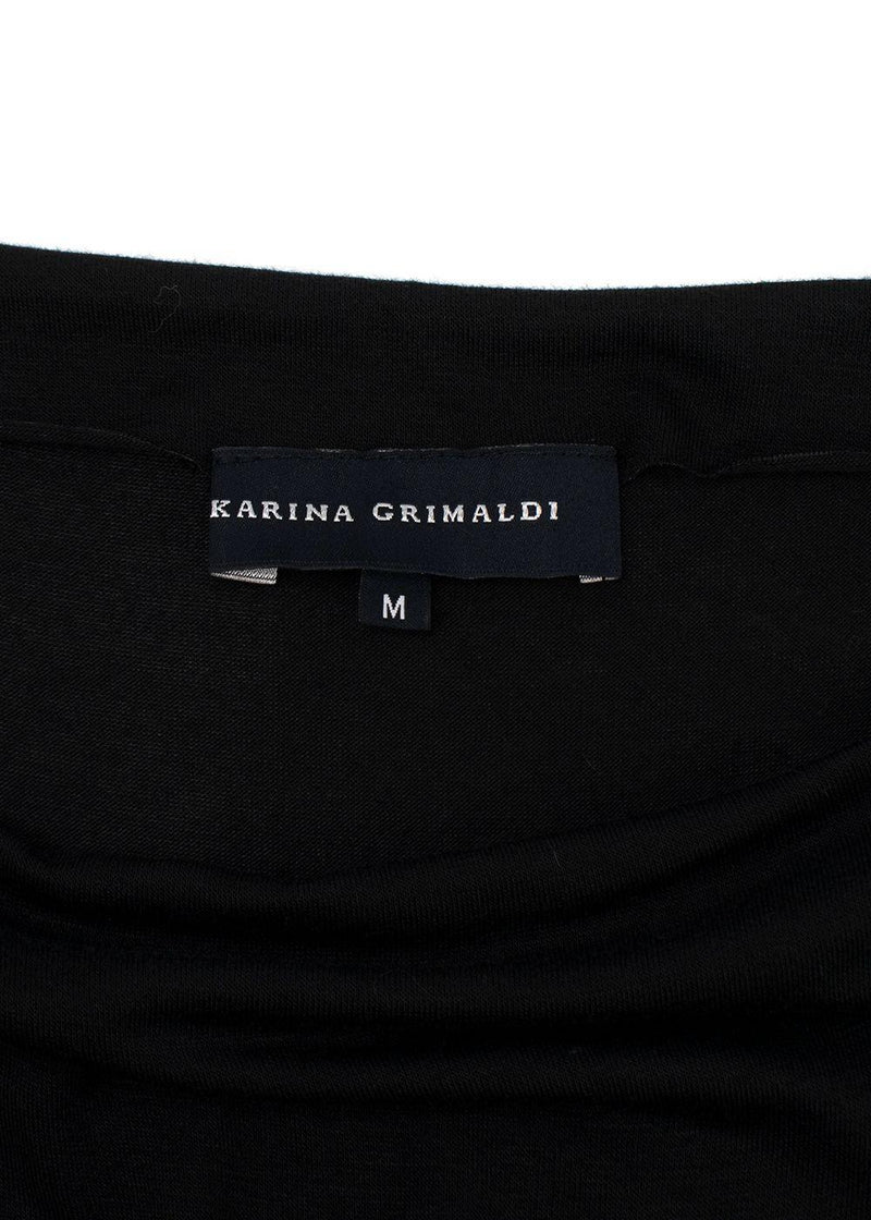 Karina Grimaldi Boat Neck Grey And Black Maxi Dress