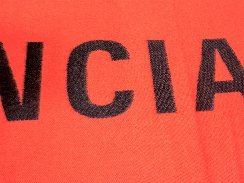 Balenciaga Orange Bi-Colour Logo Intarsia Scarf